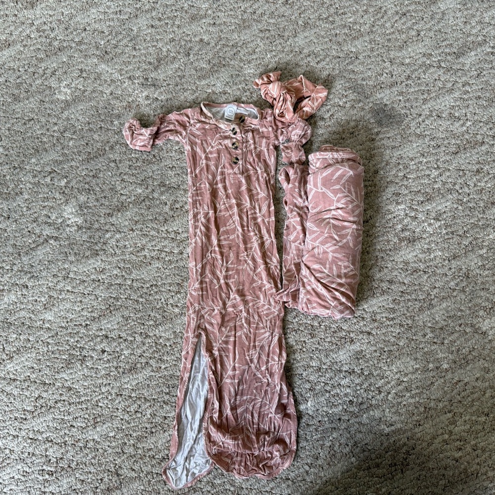 Lou Lou & Company knotted gown and swaddle